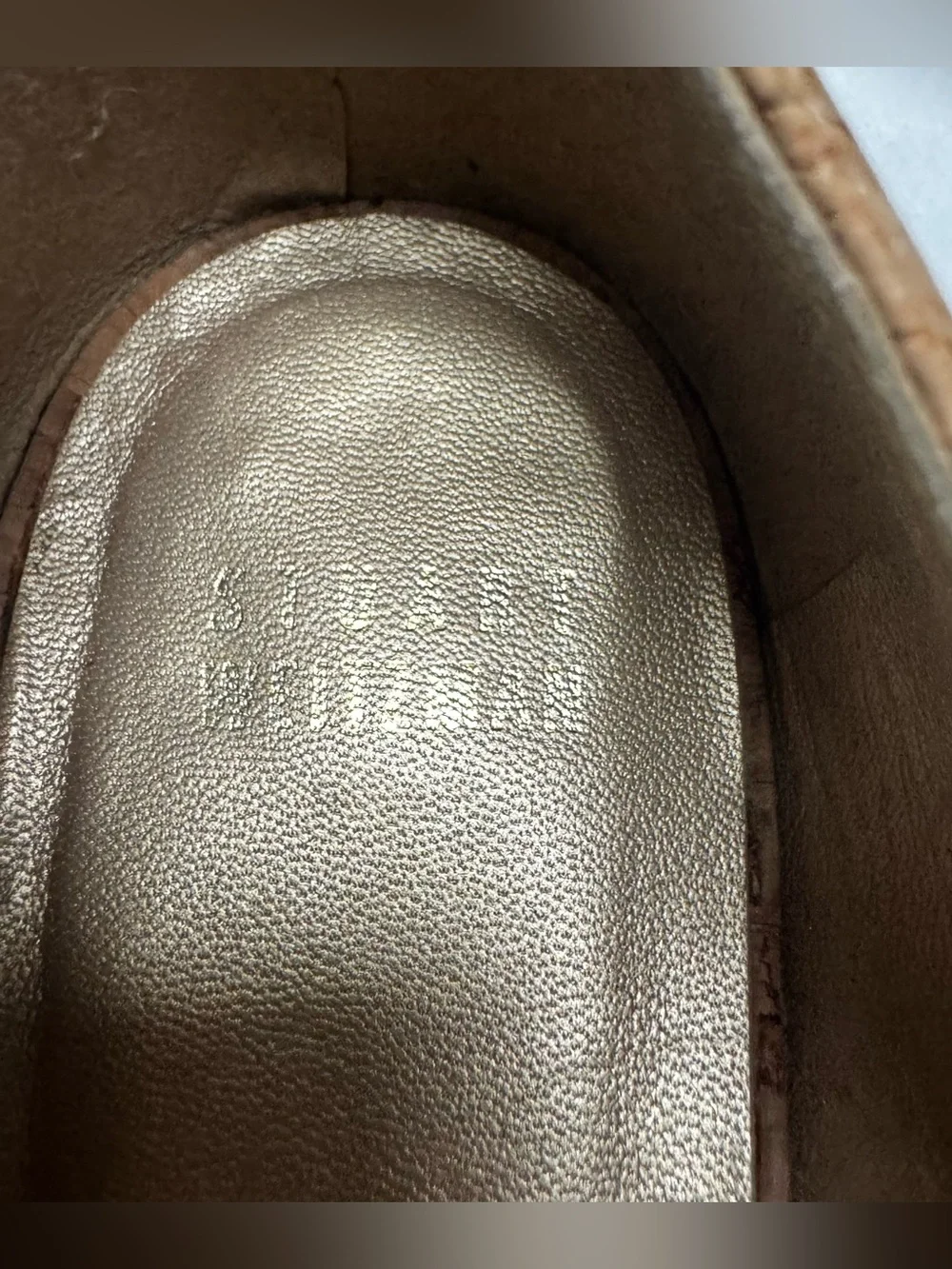 Stuart Weitzman Cork Peep Toe Flats In Natural Women's Size: 8M
